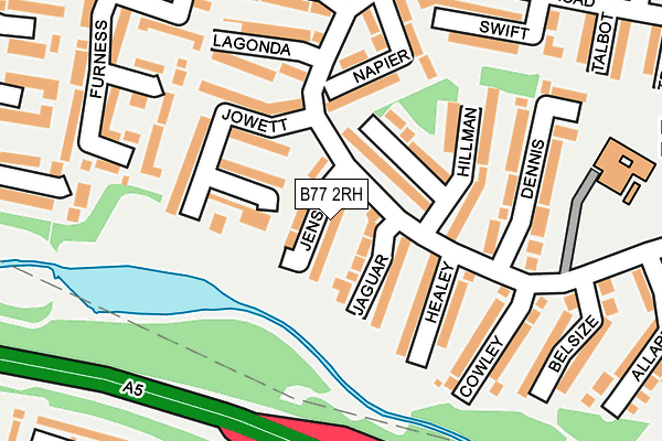 B77 2RH map - OS OpenMap – Local (Ordnance Survey)