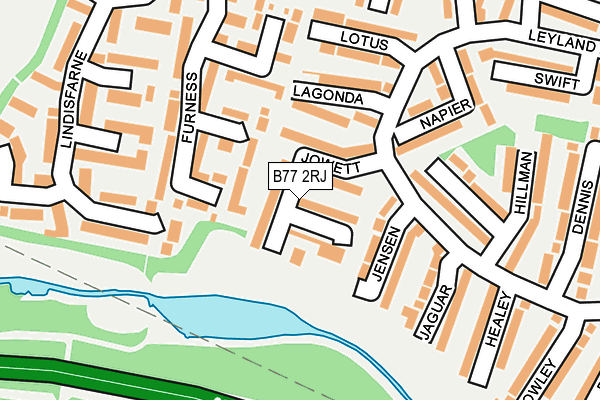 B77 2RJ map - OS OpenMap – Local (Ordnance Survey)