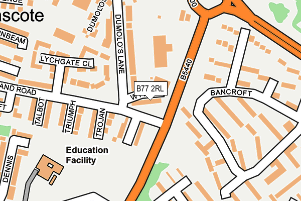 B77 2RL map - OS OpenMap – Local (Ordnance Survey)