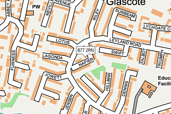 B77 2RN map - OS OpenMap – Local (Ordnance Survey)