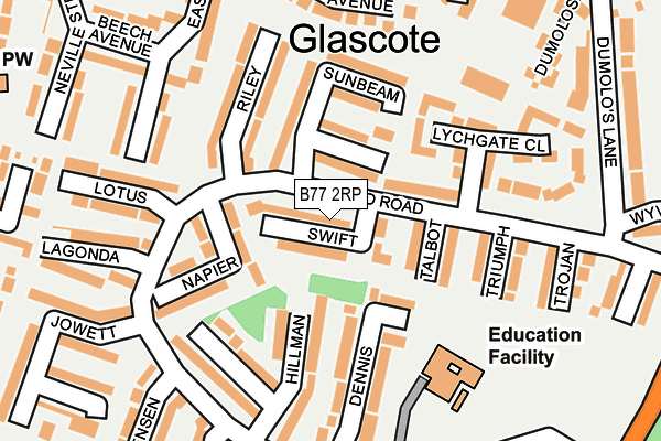 B77 2RP map - OS OpenMap – Local (Ordnance Survey)