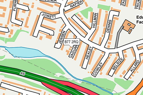 B77 2RQ map - OS OpenMap – Local (Ordnance Survey)