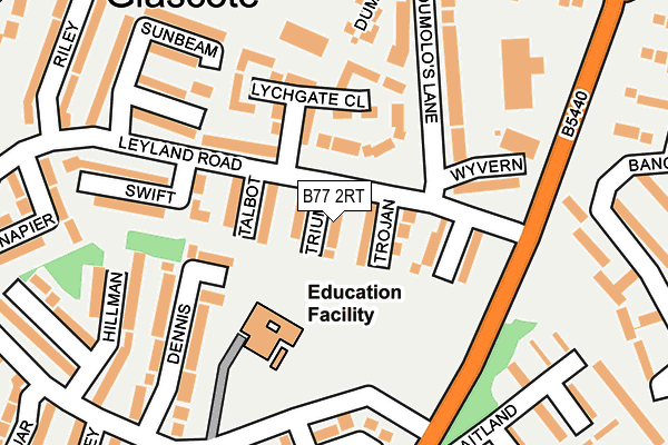 B77 2RT map - OS OpenMap – Local (Ordnance Survey)