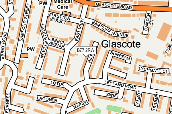 B77 2RW map - OS OpenMap – Local (Ordnance Survey)