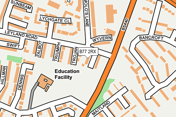 B77 2RX map - OS OpenMap – Local (Ordnance Survey)