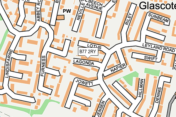 B77 2RY map - OS OpenMap – Local (Ordnance Survey)