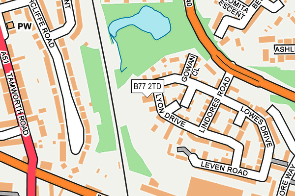 B77 2TD map - OS OpenMap – Local (Ordnance Survey)