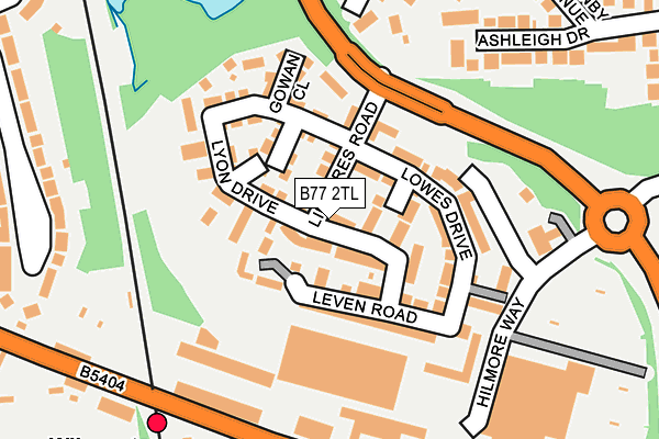 B77 2TL map - OS OpenMap – Local (Ordnance Survey)