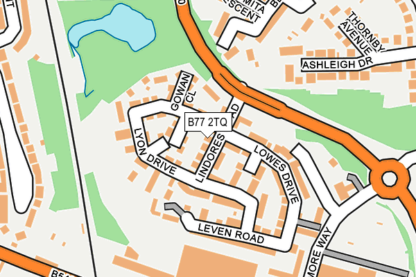 B77 2TQ map - OS OpenMap – Local (Ordnance Survey)