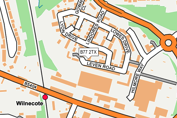 B77 2TX map - OS OpenMap – Local (Ordnance Survey)