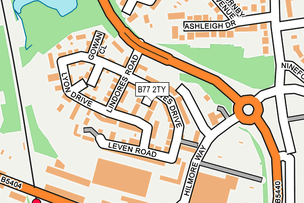 B77 2TY map - OS OpenMap – Local (Ordnance Survey)