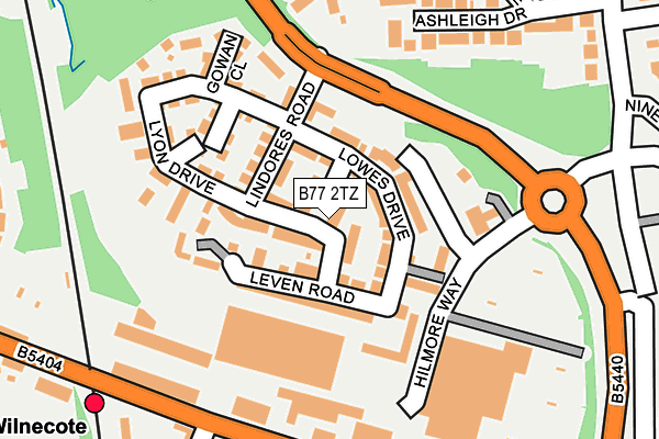 B77 2TZ map - OS OpenMap – Local (Ordnance Survey)