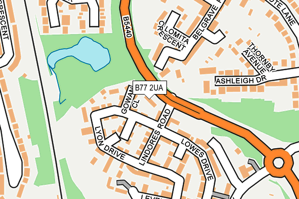 B77 2UA map - OS OpenMap – Local (Ordnance Survey)