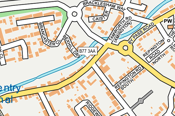 B77 3AA map - OS OpenMap – Local (Ordnance Survey)