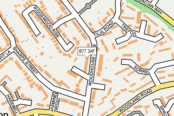 B77 3AF map - OS OpenMap – Local (Ordnance Survey)