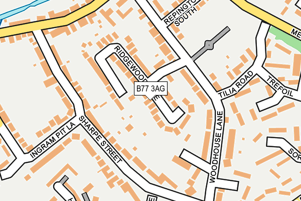 B77 3AG map - OS OpenMap – Local (Ordnance Survey)