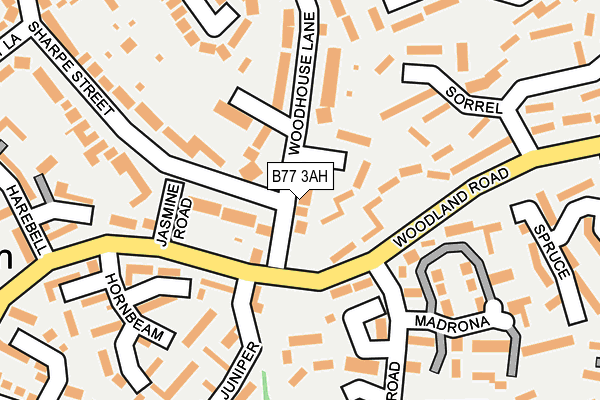 B77 3AH map - OS OpenMap – Local (Ordnance Survey)