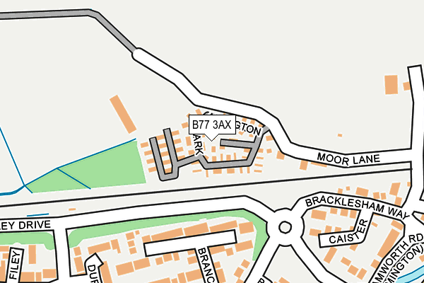 B77 3AX map - OS OpenMap – Local (Ordnance Survey)
