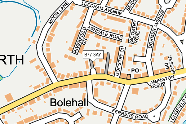 B77 3AY map - OS OpenMap – Local (Ordnance Survey)