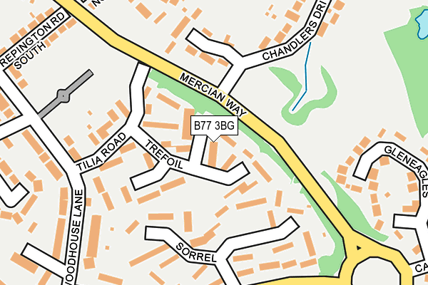 B77 3BG map - OS OpenMap – Local (Ordnance Survey)