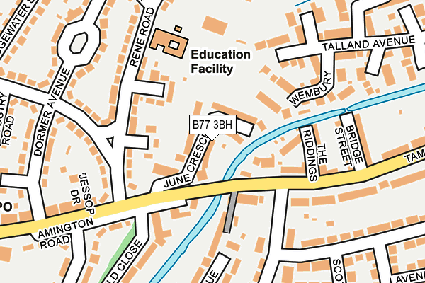 B77 3BH map - OS OpenMap – Local (Ordnance Survey)