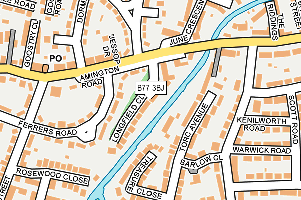 B77 3BJ map - OS OpenMap – Local (Ordnance Survey)