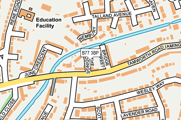 B77 3BP map - OS OpenMap – Local (Ordnance Survey)