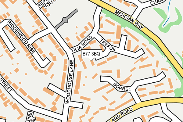 B77 3BQ map - OS OpenMap – Local (Ordnance Survey)