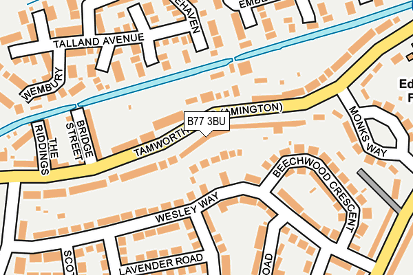 B77 3BU map - OS OpenMap – Local (Ordnance Survey)