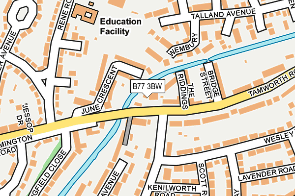 B77 3BW map - OS OpenMap – Local (Ordnance Survey)