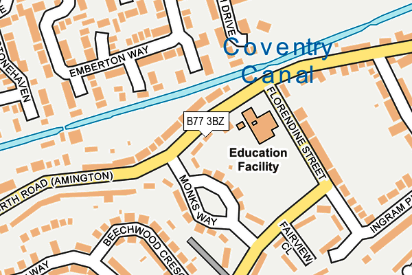 B77 3BZ map - OS OpenMap – Local (Ordnance Survey)