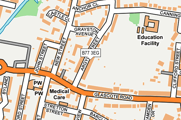 B77 3EG map - OS OpenMap – Local (Ordnance Survey)