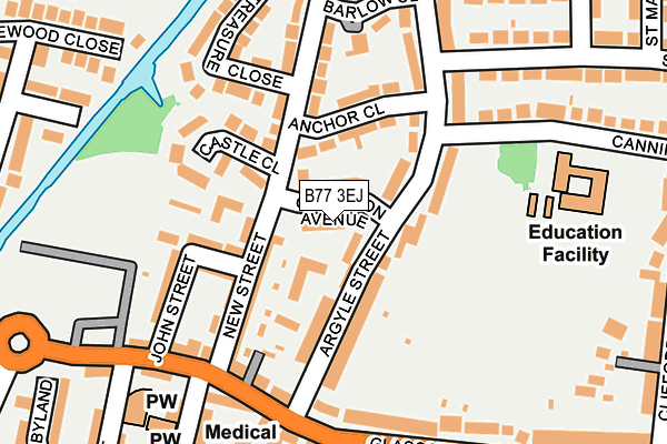 B77 3EJ map - OS OpenMap – Local (Ordnance Survey)