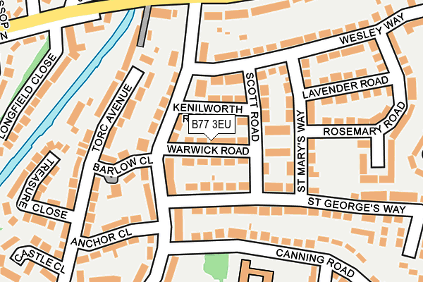 B77 3EU map - OS OpenMap – Local (Ordnance Survey)