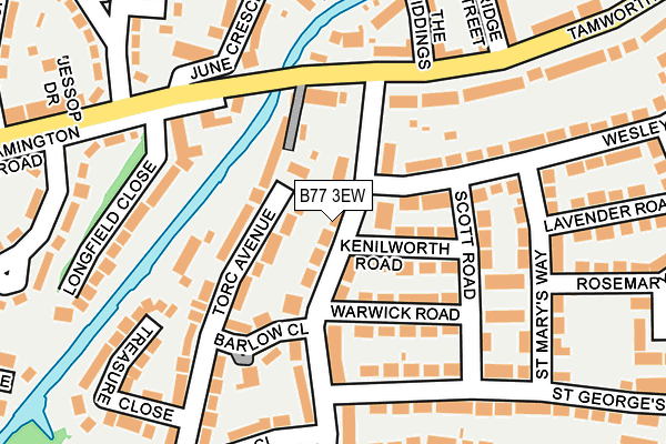 B77 3EW map - OS OpenMap – Local (Ordnance Survey)