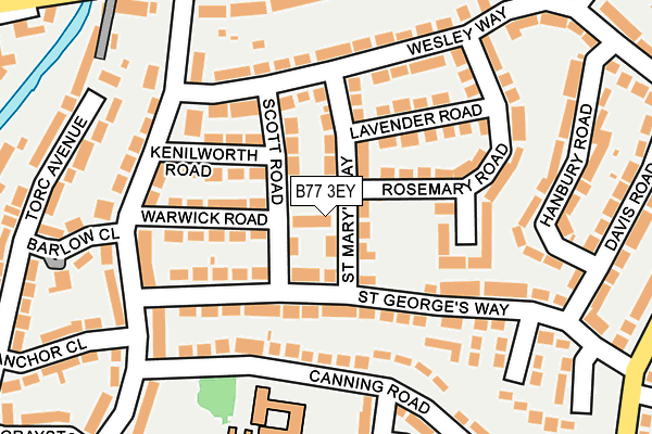 B77 3EY map - OS OpenMap – Local (Ordnance Survey)