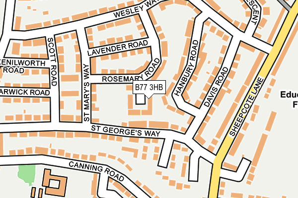 B77 3HB map - OS OpenMap – Local (Ordnance Survey)