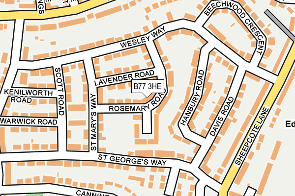 B77 3HE map - OS OpenMap – Local (Ordnance Survey)