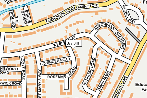 B77 3HF map - OS OpenMap – Local (Ordnance Survey)