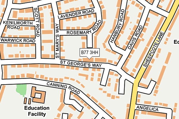 B77 3HH map - OS OpenMap – Local (Ordnance Survey)