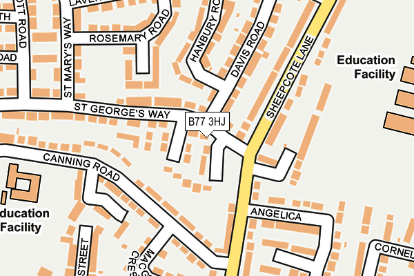 B77 3HJ map - OS OpenMap – Local (Ordnance Survey)