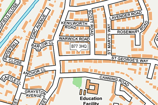 B77 3HQ map - OS OpenMap – Local (Ordnance Survey)