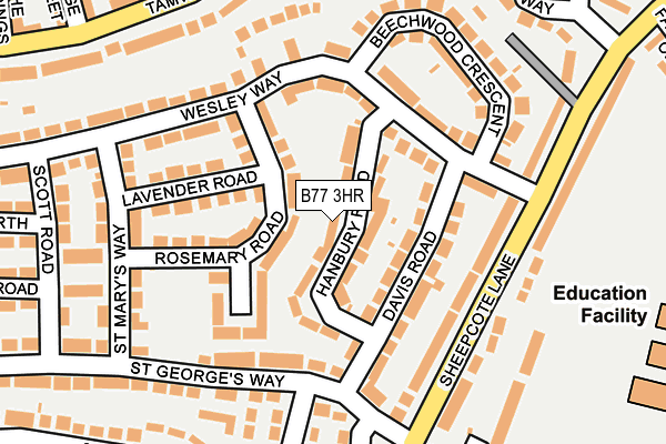 B77 3HR map - OS OpenMap – Local (Ordnance Survey)