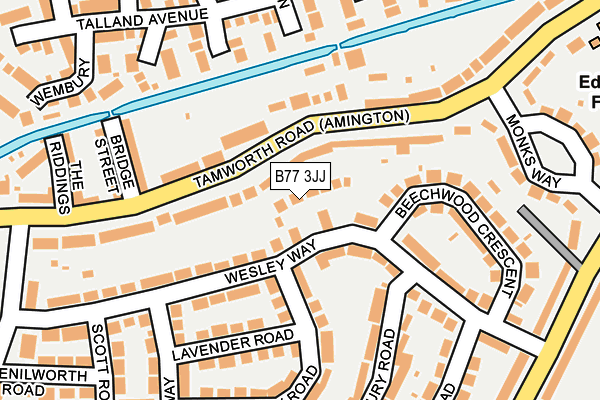 B77 3JJ map - OS OpenMap – Local (Ordnance Survey)