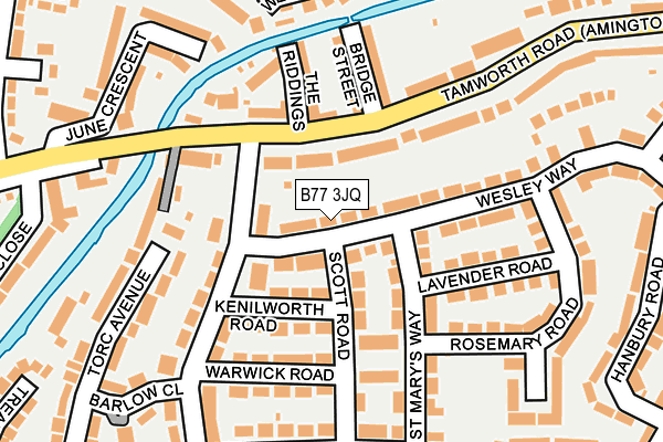 B77 3JQ map - OS OpenMap – Local (Ordnance Survey)