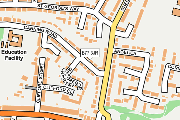 B77 3JR map - OS OpenMap – Local (Ordnance Survey)