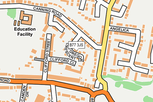 B77 3JS map - OS OpenMap – Local (Ordnance Survey)