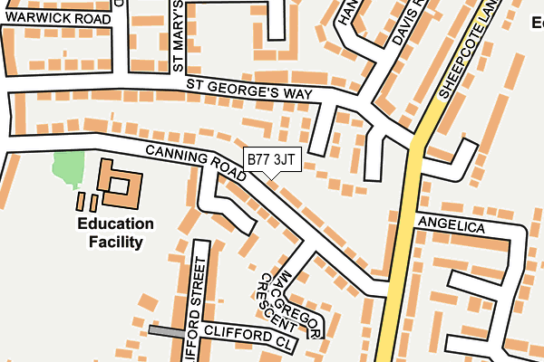 B77 3JT map - OS OpenMap – Local (Ordnance Survey)