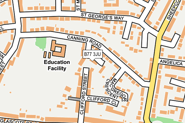 B77 3JU map - OS OpenMap – Local (Ordnance Survey)