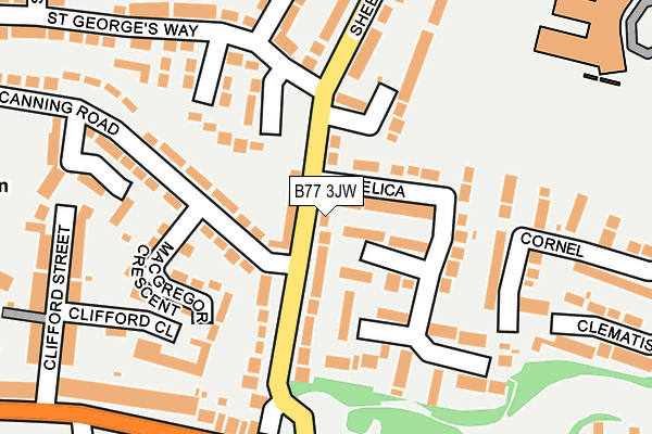 B77 3JW map - OS OpenMap – Local (Ordnance Survey)